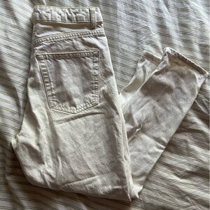 Topshop White High-Rise Mom Jeans